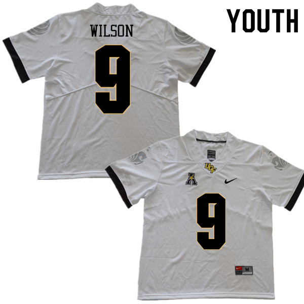 Youth #9 Divaad Wilson UCF Knights College Football Jerseys Sale-White - Click Image to Close
